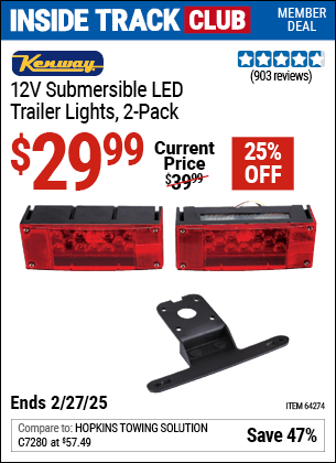 Harbor Freight Coupons, HF Coupons, 20% off - 2 Piece Submersible Trailer Lights