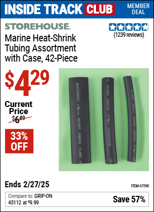 Harbor Freight Coupons, HF Coupons, 20% off - 42 Piece Marine Heat Shrink Tubing Assorment With Case