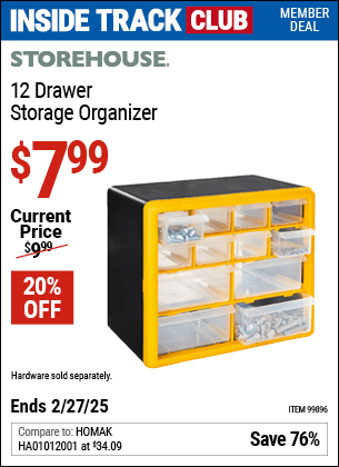 Harbor Freight Coupons, HF Coupons, 20% off - 12 Drawer Storage Organizer