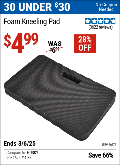 Harbor Freight Coupons, HF Coupons, 20% off - Heavy Duty Foam Kneeling Pad for $3.99