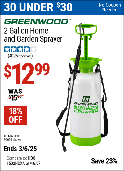 Harbor Freight Coupons, HF Coupons, 20% off - 2 Gallon Home And Garden Sprayer