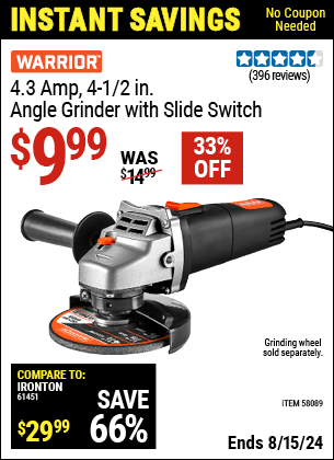 Harbor Freight Coupons, HF Coupons, 20% off - WARRIOR 4.3 Amp 