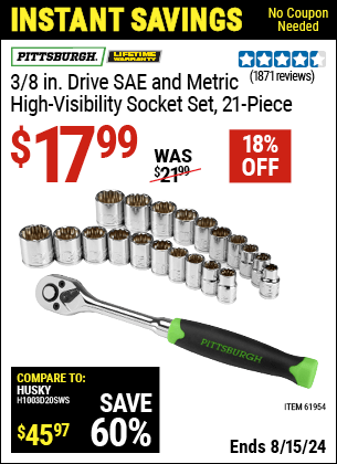 Harbor Freight Coupons, HF Coupons, 20% off - 21 Piece 3/8