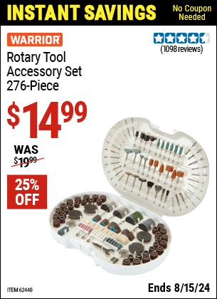 Harbor Freight Coupons, HF Coupons, 20% off - 276 Pc. Rotary Tool Accessory Set