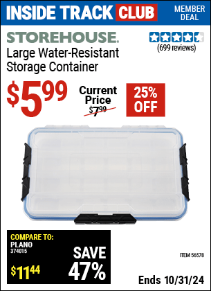 Harbor Freight Coupons, HF Coupons, 20% off - Large Water Resistant Storage Container