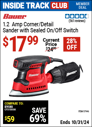 Harbor Freight Coupons, HF Coupons, 20% off - 1.2 Amp Detail Corner Sander