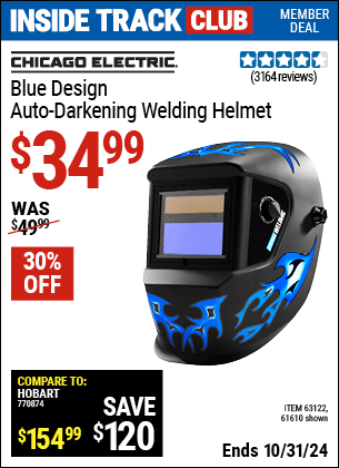 Harbor Freight Coupons, HF Coupons, 20% off - Auto-darkening Welding Helmet With Blue Flame Design