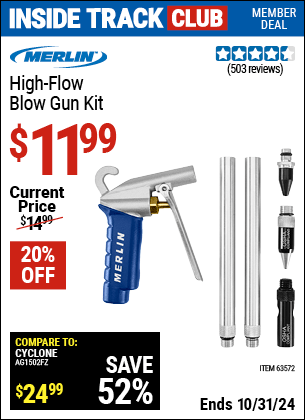 Harbor Freight Coupons, HF Coupons, 20% off - 4 Piece High Flow Blow Gun Kit