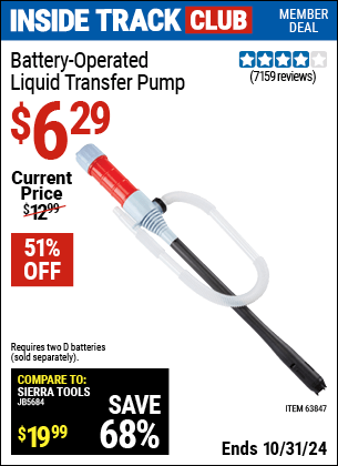 Harbor Freight Coupons, HF Coupons, 20% off - Battery Operated Liquid Transfer Pump