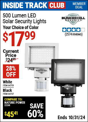 Harbor Freight Coupons, HF Coupons, 20% off - 500 Lumens Led Solar Security Light