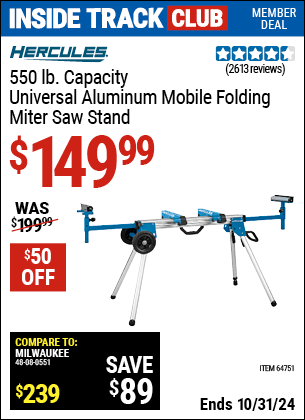 Harbor Freight Coupons, HF Coupons, 20% off - Hercules Heavy Duty Mobile Miter Saw Stand