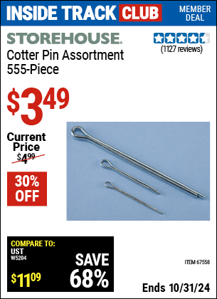 Harbor Freight Coupons, HF Coupons, 20% off - 555 Piece Cotter Pins