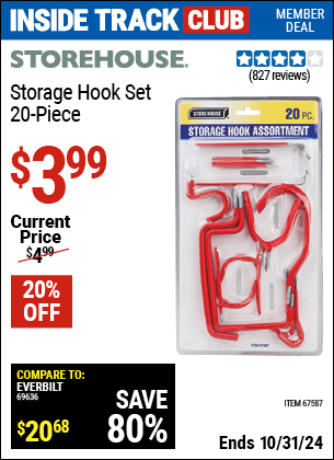 Harbor Freight Coupons, HF Coupons, 20% off - 20 Piece Storage Hook Set