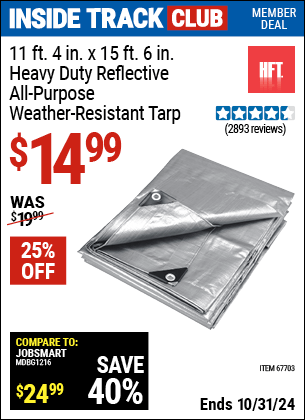 Harbor Freight Coupons, HF Coupons, 20% off - 11 Ft. 4 In. X 15 Ft. 6 In. Silver/heavy Duty Reflective All Purpose/weather Resistant Tarp