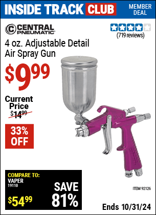 Harbor Freight Coupons, HF Coupons, 20% off - 4 Oz. Adjustable Detail Spray Gun