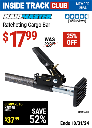 Harbor Freight Coupons, HF Coupons, 20% off - Ratcheting Cargo Bar