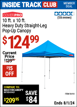 Harbor Freight Coupons, HF Coupons, 20% off - 10ft.x10ft. Heavy Duty Straight Leg Pop-up Canopy