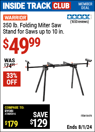 Harbor Freight Coupons, HF Coupons, 20% off - Warrior Universal Folding Miter Saw Stand