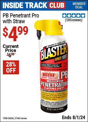 Harbor Freight Coupons, HF Coupons, 20% off - PB Penetrant 11 oz.