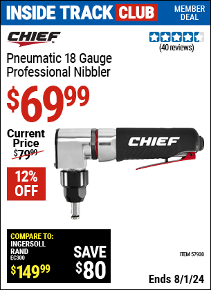 Harbor Freight Coupons, HF Coupons, 20% off - CHIEF 18 Gauge Professional Air Nibbler for $69.99