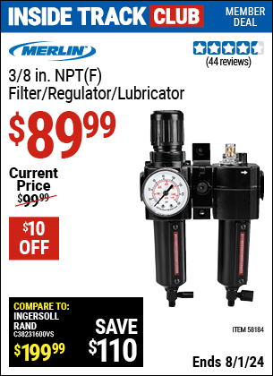 Harbor Freight Coupons, HF Coupons, 20% off - 3/8 in. NPT(F) Filter /Regulator/Lubricator