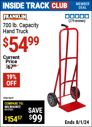 Harbor Freight Coupons, HF Coupons, 20% off - FRANKLIN 700 lb. Capacity Hand Truck for $49.99