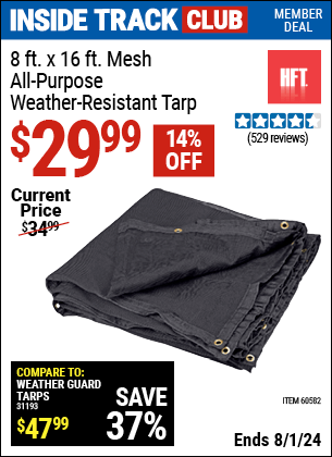 Harbor Freight Coupons, HF Coupons, 20% off - 8 Ft. X 16 Ft. Mesh All Purpose Weather Resistant Tarp