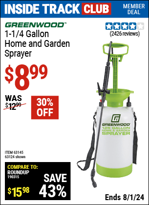 Harbor Freight Coupons, HF Coupons, 20% off - 1-1/4 Gallon Home And Garden Spayer