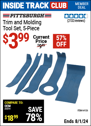 Harbor Freight Coupons, HF Coupons, 20% off - 5 Piece Trim And Molding Tool Set