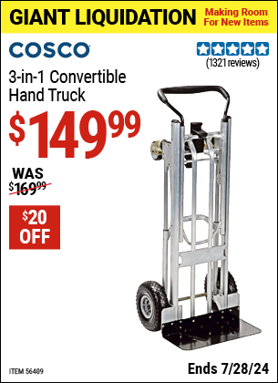 Harbor Freight Coupons, HF Coupons, 20% off - Franklin 3-in-1 Convertible Hand Truck
