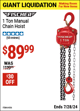 Harbor Freight Coupons, HF Coupons, 20% off - 1 Ton Manual Chain Hoist