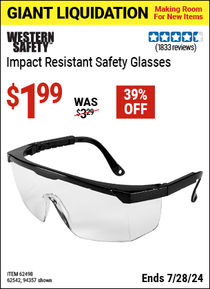 Harbor Freight Coupons, HF Coupons, 20% off - Impact Resistant Safety Glasses