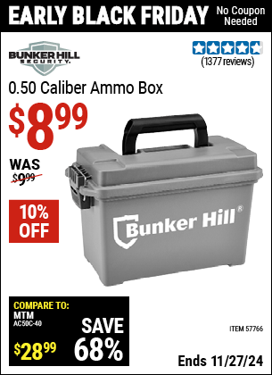 Harbor Freight Coupons, HF Coupons, 20% off - 0.50 Caliber Ammo Box