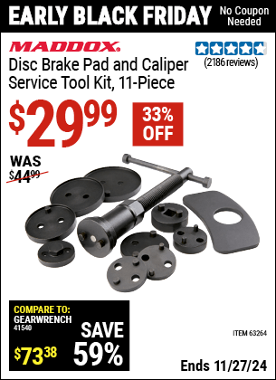 Harbor Freight Coupons, HF Coupons, 20% off - 11 Piece Disc Brake Pad And Caliper Service Tool Kit