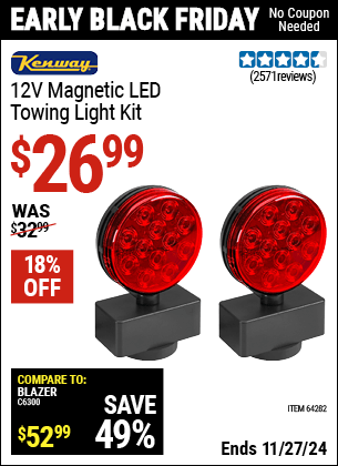 Harbor Freight Coupons, HF Coupons, 20% off - 12 Volt Led Magnetic Towing Light Kit