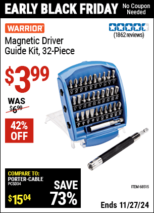 Harbor Freight Coupons, HF Coupons, 20% off - 32 Piece Magnetic Driver Guide Kit