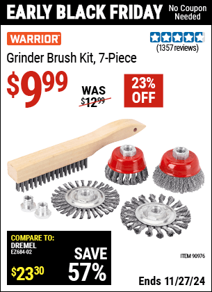 Harbor Freight Coupons, HF Coupons, 20% off - 7 Piece Grinder Brush Kit