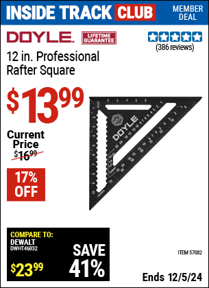 Harbor Freight Coupons, HF Coupons, 20% off - 12 in. Professional Rafter Square