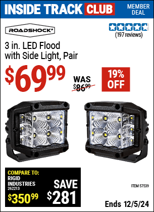 Harbor Freight Coupons, HF Coupons, 20% off - 3 In. LED Flood with Side Light - Pair