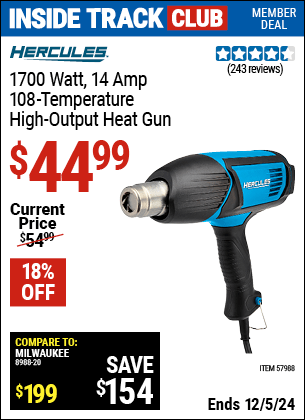 Harbor Freight Coupons, HF Coupons, 20% off - 1700 Watt  14 Amp 108 Temperature High Output Heat Gun