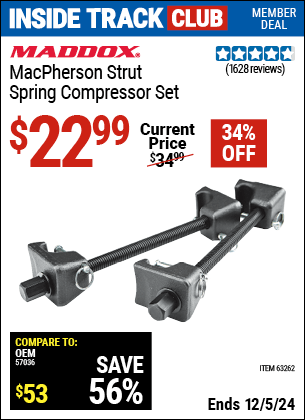 Harbor Freight Coupons, HF Coupons, 20% off - Macpherson Strut Spring Compressor Set