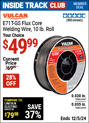 Harbor Freight Coupons, HF Coupons, 20% off - 0.035 in. E71T-GS Flux Core Welding Wire, 10.00 lb. Roll