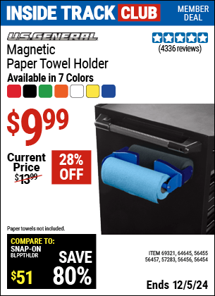 Harbor Freight Coupons, HF Coupons, 20% off - Magnetic Paper Towel Holders