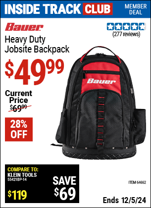 Harbor Freight Coupons, HF Coupons, 20% off - Heavy Duty Jobsite Backpack