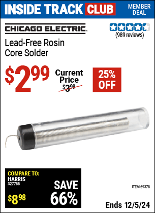 Harbor Freight Coupons, HF Coupons, 20% off - Lead-free Rosin Core Solder