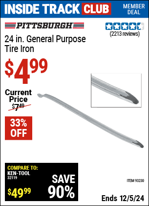 Harbor Freight Coupons, HF Coupons, 20% off - 24 In. General Purpose Tire Iron