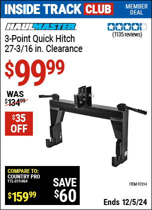 Harbor Freight Coupons, HF Coupons, 20% off - 3-point Quick Hitch