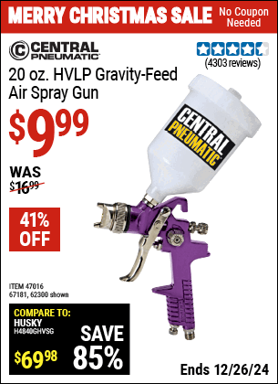 Harbor Freight Coupons, HF Coupons, 20% off - 20 Oz. Gravity Feed Spray Gun