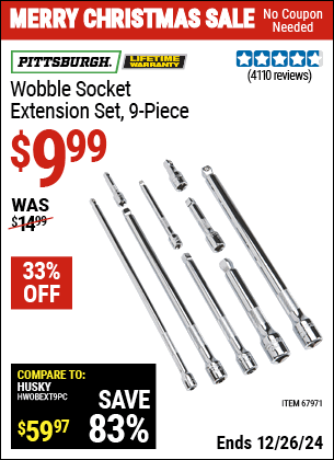 Harbor Freight Coupons, HF Coupons, 20% off - 9 Piece 1/4