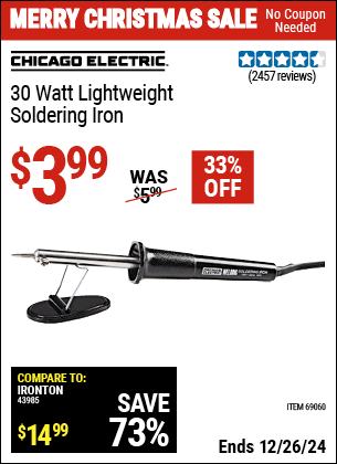 Harbor Freight Coupons, HF Coupons, 20% off - 30 Watt Lightweight Soldering Iron